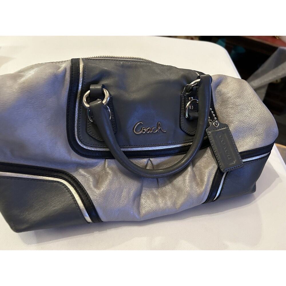 Coach F17456 Gray Leather Ashley Spectator Shoulder Bag Tote Satchel Handbag ETC - Picture 3 of 8